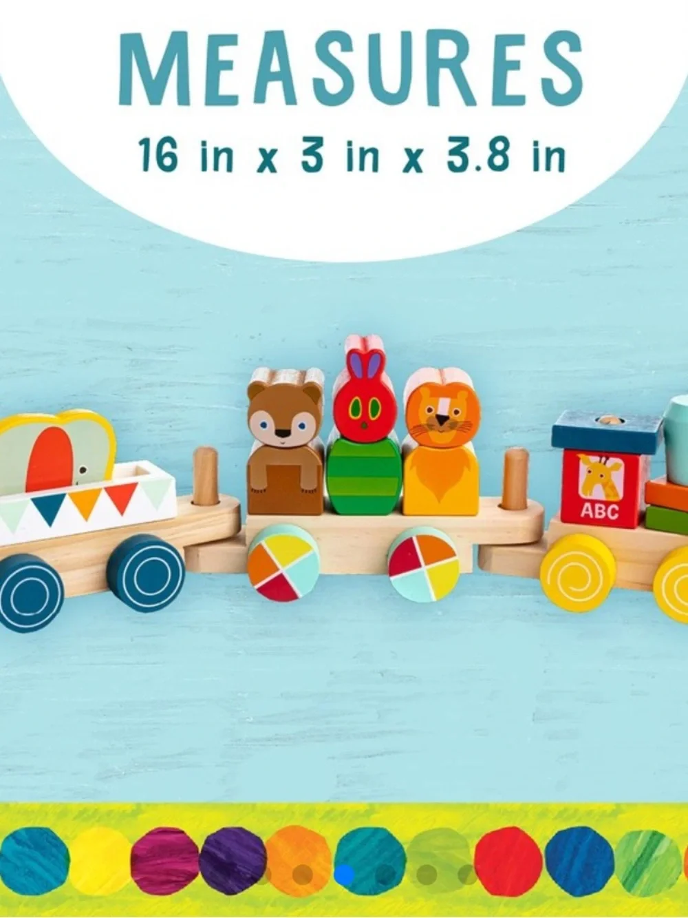 Wooden Animal Building Blocks Train Toy - Multicolor